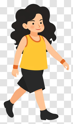 Woman Doing Hiking - Girl In Yellow Tank Top Walking Transparent PNG