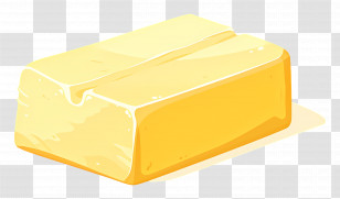 Butter - Golden Block Of Butter Cartoon Design Transparent PNG