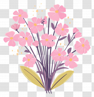 Pink Wildflower Bouquet - Bouquet Of Pink Flowers Transparent PNG
