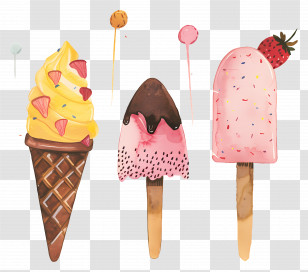 Ice Cream - Colorful Ice Cream Illustration Transparent PNG