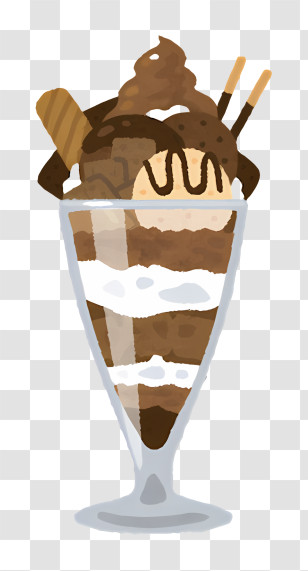 Food Elements - Chocolate Parfait Illustration With Layers Transparent PNG