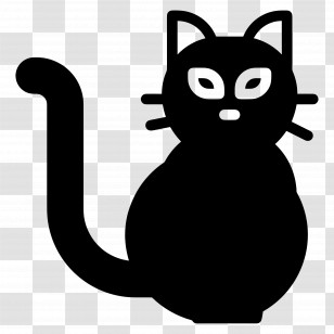 Halloween Cat - Black Silhouette Cat Illustration Transparent PNG