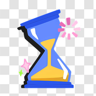 Icon - Blue Hourglass With Sand Transparent PNG