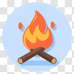 Campfire - Animated Campfire Illustration On Blue Background Transparent PNG
