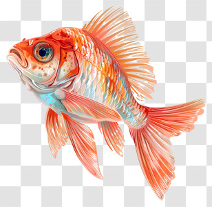 Fish - Realistic Goldfish Illustration With Vibrant Colors Transparent PNG