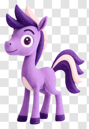 Purple Pony - Cute Purple Cartoon Pony Transparent PNG