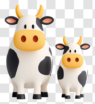 Crazy Cattle - Cute Cartoon Cows Illustration Transparent PNG