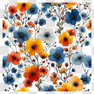 Floral Pattern - Colorful Floral Pattern Design Transparent PNG