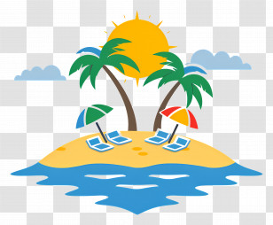 Beach Logo - Tropical Island Holiday Illustration Transparent PNG