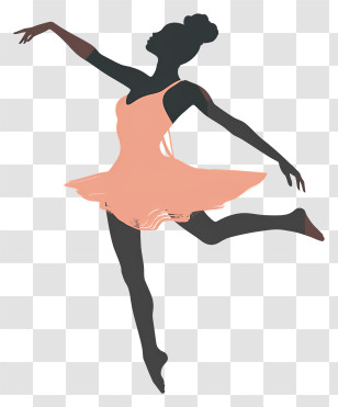 Dancer Silhouette - Elegant Ballerina In Ballet Pose Transparent PNG