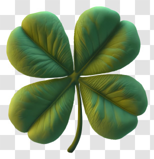 Green Clover Leaf - Lucky Green Four-Leaf Clover Illustration Transparent PNG