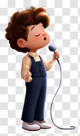 Child Sing - Boy Singing With Microphone Transparent PNG