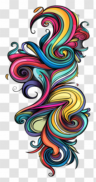 Decorative Line - Colorful Abstract Swirls In Modern Artwork Design Transparent PNG