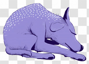 Dog Sleeping - Purple Sleeping Deer Transparent PNG