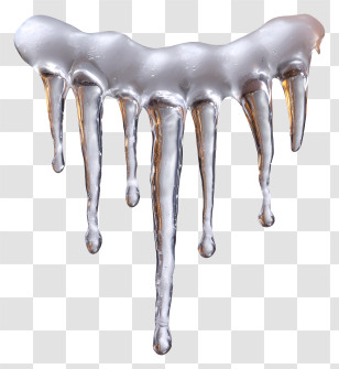 Icicle Drip - Silver Metallic Dripping Liquid Clipart Transparent PNG