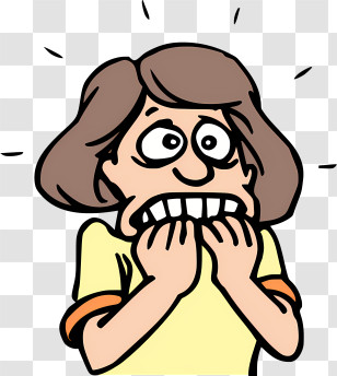 Smiley - Cartoon Of A Nervous Woman Transparent PNG