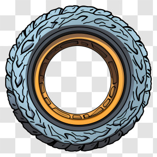 Doodle Winter Tire - Rugged Car Tire Transparent PNG