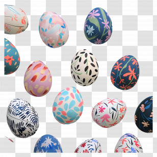 Easter Eggs - Colorful Patterned Easter Eggs Transparent PNG