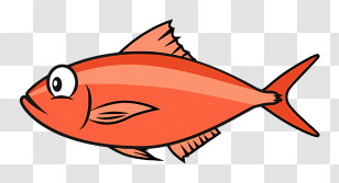Red Fish - Cartoon Orange Fish With Playful Design Transparent PNG