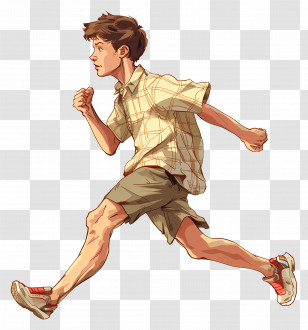Man Running - Running Boy In Casual Clothes Transparent PNG