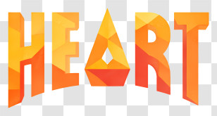 Heart Logo - Geometric HEART Lettering Transparent PNG
