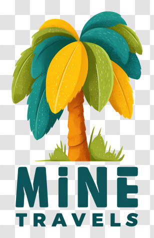 Mine Travels Logo - MINE Travels Tropical Palm Logo Transparent PNG