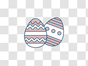 Easter Egg - Decorated Easter Eggs With Pastel Patterns Transparent PNG