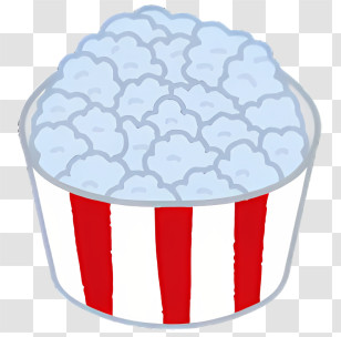 Popcorn - Striped Bucket Full Of Popcorn Transparent PNG