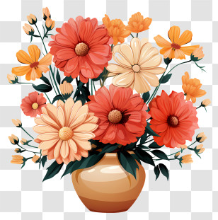 Hand Drawn Flower In Vase - Beautiful Flower Vase Illustration Transparent PNG