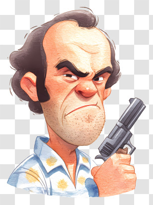 Trevor Philips - Serious Man With Gun Transparent PNG