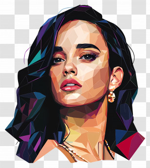 Katy Perry - Geometric Style Colorful Woman Portrait Artwork Transparent PNG