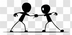 Stick Figure Fighting - Stick Figures Fighting Illustration Transparent PNG