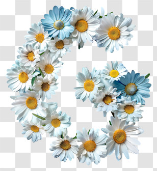 Letter G - Floral Letter C With Daisy Design Transparent PNG