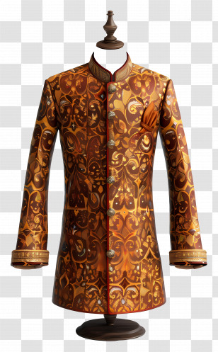 Indian Formal Wear - Elegant Traditional Jacket On Mannequin Transparent PNG