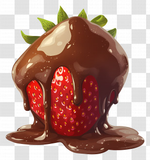 Chocolate Strawberry - Chocolate Covered Strawberry Transparent PNG