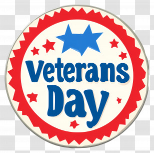 Veterans Day - Circular Veterans Day Badge With Stars Transparent PNG