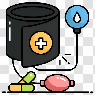 Blood Pressure - Blood Pressure Cuff With Accessories Transparent PNG