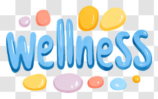 Wellness - Blue Wellness 3D Lettering Transparent PNG