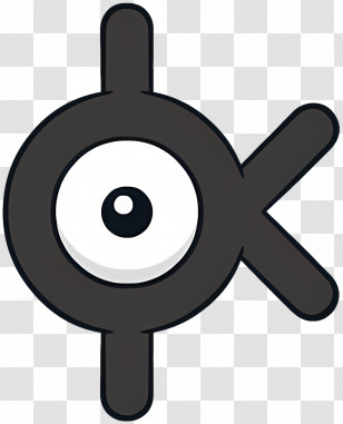 Unown - Black And White Symbol With Eye Transparent PNG