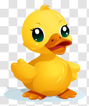 Rubber Duck - Cute Yellow Cartoon Duck Art Transparent PNG