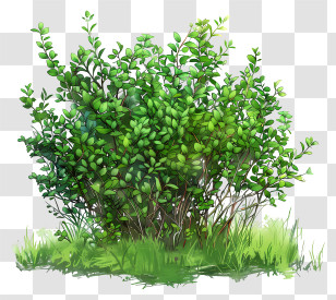 Bushes - Realistic Green Bush With Grass Illustration Transparent PNG