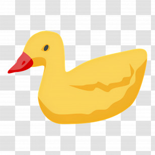 Cartoon Duck - Cute Yellow Rubber Duck Illustration Transparent PNG
