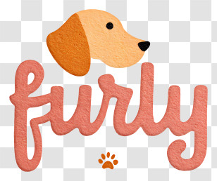 Furly Logo - Cute Dog 'Furly' Wordmark Logo Transparent PNG