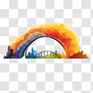 Rainbow Bridge Remembrance Day - Colorful Skyline With Rainbow Transparent PNG