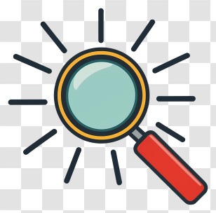 Magnifying Glass - Magnifying Glass With Rays Transparent PNG