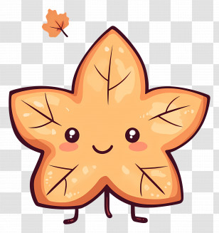 Animated Star - Cute Smiling Leaf Transparent PNG