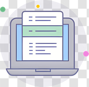 Icon - Laptop With Document On Screen Transparent PNG