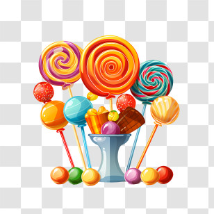 National Candy Day - Colorful Lollipops And Candy Illustration Transparent PNG