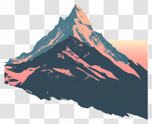 Mountain Silhouette - Abstract Mountain With Sunset Colors Transparent PNG