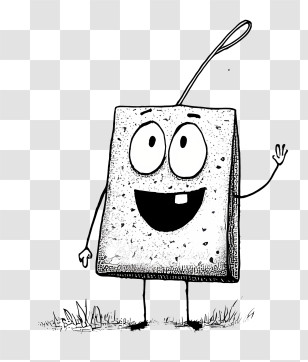 Tea Bag Doodle - Tea Bag Character Cartoon Transparent PNG